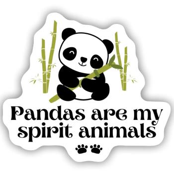 Pandas sind mein Geisttier - Sticker Größe S (10 x 10 cm) - Mattweiß - Vorne