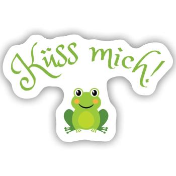 Küss mich | Froschkönig | Märchen - Sticker Größe S (10 x 10 cm) - Mattweiß - Vorne