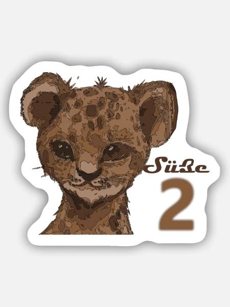 Endlich 2 - Geburtstagskind - Löwe - Sticker Größe S (10 x 10 cm) - Mattweiß