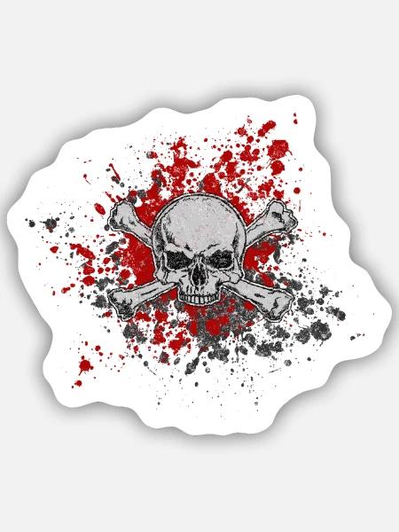 totenkopf - Sticker Größe S (10 x 10 cm) - Mattweiß