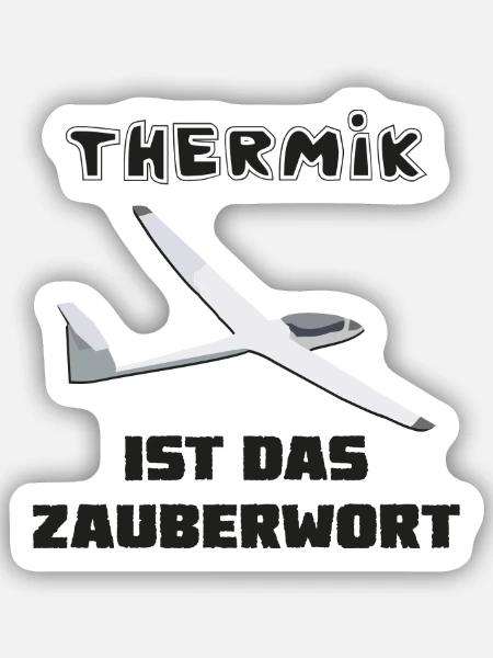 thermik ist das zauberwort - Sticker Größe S (10 x 10 cm) - Mattweiß
