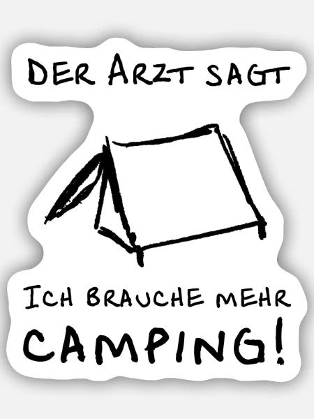 der arzt sagt zelt - Sticker Größe S (10 x 10 cm) - Mattweiß