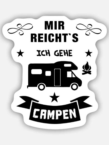mir reichts camping wohnmobil - Sticker Größe S (10 x 10 cm) - Mattweiß