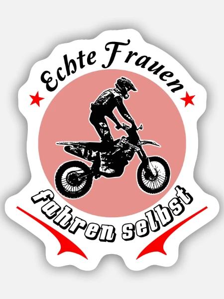 echte frauen fahren selbst mx - Sticker Größe S (10 x 10 cm) - Mattweiß