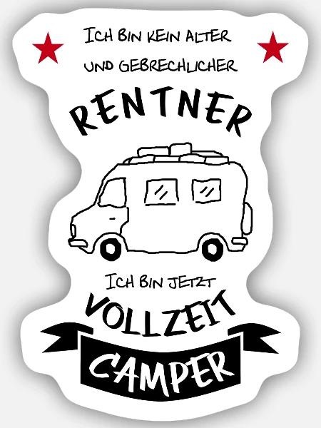 vollzeit camper wohnmobil - Sticker Größe S (10 x 10 cm) - Mattweiß