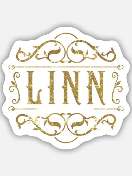 Linn gold - Sticker Größe S (10 x 10 cm) - Mattweiß