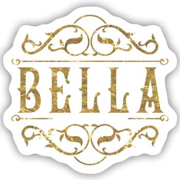 Bella gold - Sticker Größe S (10 x 10 cm) - Mattweiß - Vorne