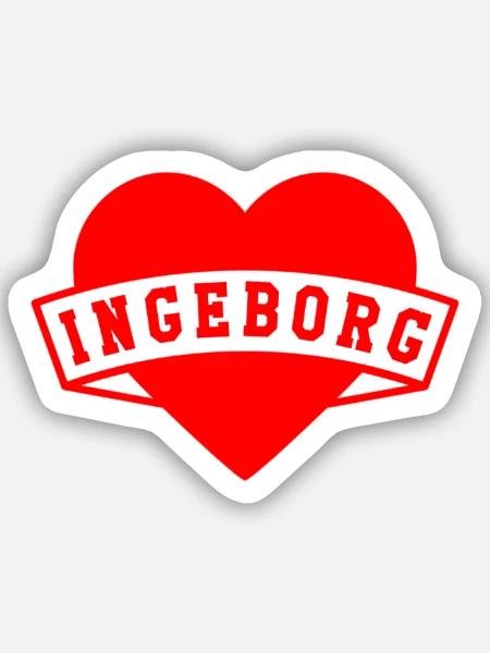 Ingeborg - Sticker Größe S (10 x 10 cm) - Mattweiß