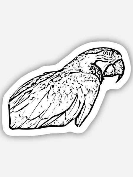Papageien - Sticker Größe S (10 x 10 cm) - Mattweiß