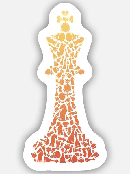 Schach Figuren Brettspiel Symbole Schachspieler - Sticker Größe S (10 x 10 cm) - Mattweiß