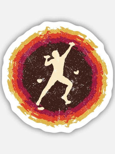 Klettern Kletterhalle Kletterer Bouldern - Sticker Größe S (10 x 10 cm) - Mattweiß
