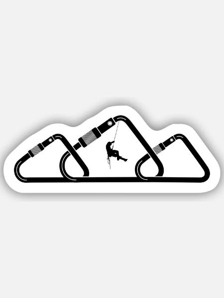 Klettern Berge Karabiner Bouldern Climbing - Sticker Größe S (10 x 10 cm) - Mattweiß