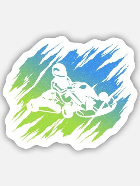Go Kart Motorsport Kartfahrer Gokart Go-Kart - Sticker Größe S (10 x 10 cm) - Mattweiß