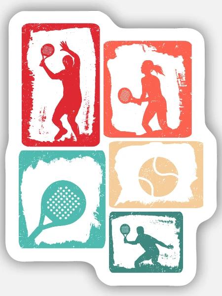 Padel Spieler Padeltennis Kinder Padelspieler - Sticker Größe S (10 x 10 cm) - Mattweiß