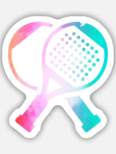 Mehrfarbiges Padelspieler Motiv Padel Padel-Tennis - Sticker Größe S (10 x 10 cm) - Mattweiß