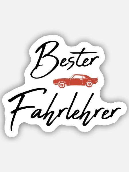 Bester Fahrlehrer - Sticker Größe S (10 x 10 cm) - Mattweiß