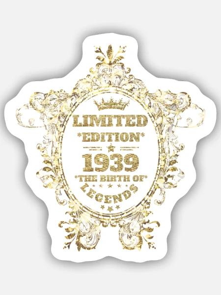 Limited Edition 1939 - Sticker Größe S (10 x 10 cm) - Mattweiß