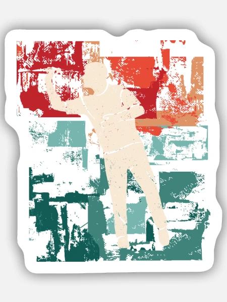 Dart Spieler Vintage Dartscheibe Dartspieler - Sticker Größe S (10 x 10 cm) - Mattweiß