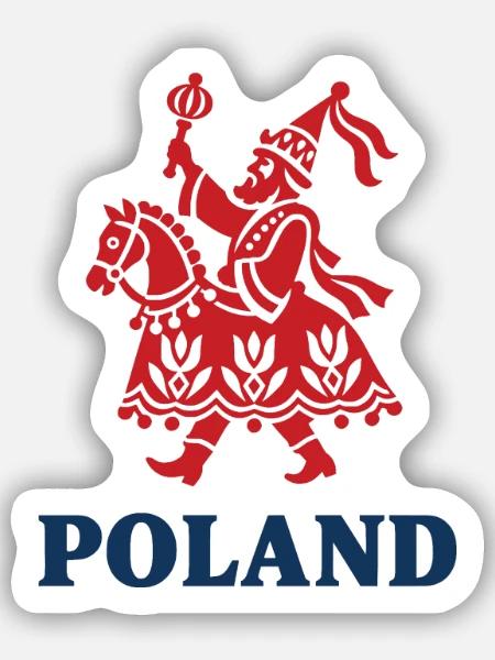 Polnische Lajkonik Volkskunst - Sticker Größe S (10 x 10 cm) - Mattweiß