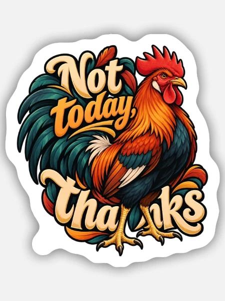 Rotes Dschungelhuhn - Sticker Größe S (10 x 10 cm) - Mattweiß