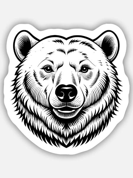 Eisbär - Sticker Größe S (10 x 10 cm) - Mattweiß