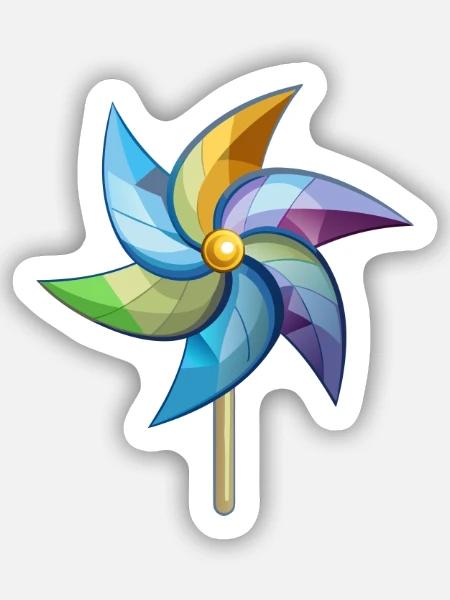 Pinwheel - Sticker Größe S (10 x 10 cm) - Mattweiß