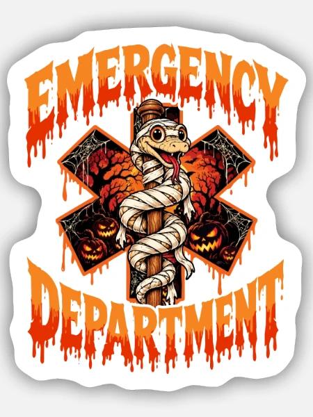 Notaufnahme – Sanitäter Dunkelhumor EMS - Sticker Größe S (10 x 10 cm) - Mattweiß
