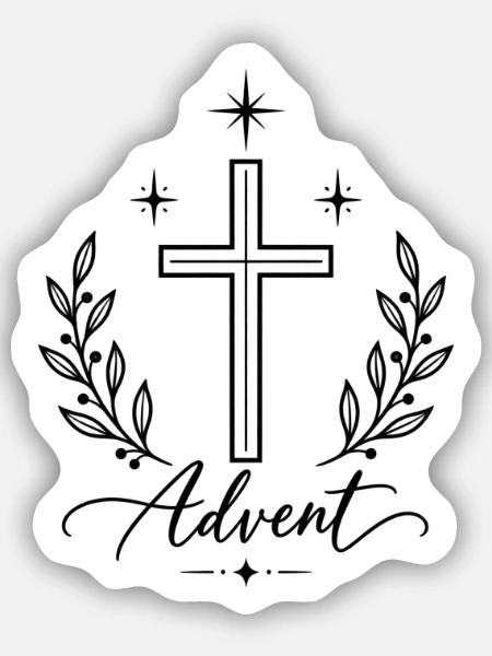 Heraldisches Kranzwappen Emblem - Sticker Größe S (10 x 10 cm) - Mattweiß