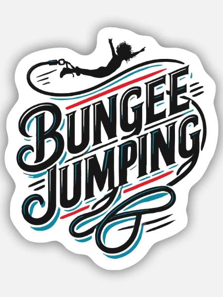 Bungee Jumper Geschenkidee, Bungy Jumps, Bungee - Sticker Größe S (10 x 10 cm) - Mattweiß
