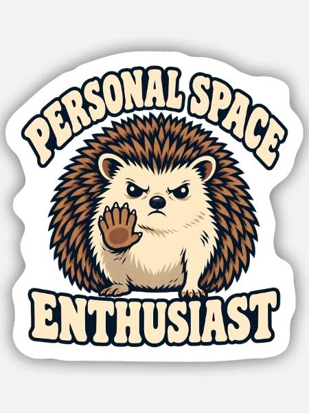 Persönlicher Igel - Sticker Größe S (10 x 10 cm) - Mattweiß