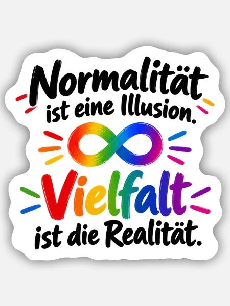Regenbogen Infinity Vielfalt - Sticker Größe S (10 x 10 cm) - Mattweiß