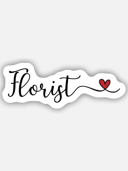 Florist mit Herz - Sticker Größe S (10 x 10 cm) - Mattweiß