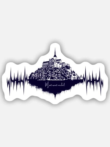 Mont-Saint-Michel, Normandie, Frankreich - Sticker Größe S (10 x 10 cm) - Mattweiß