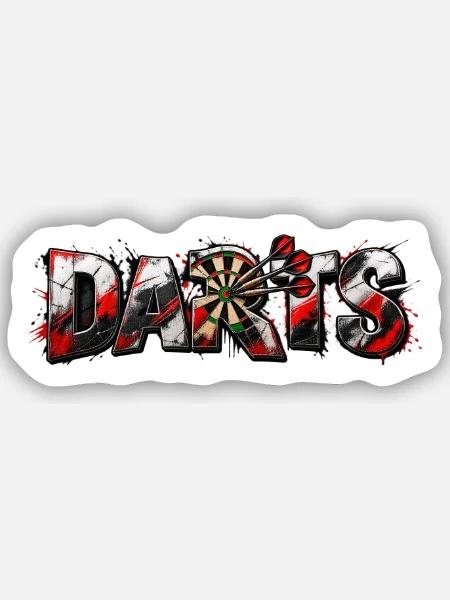 Darts Metallkunst Bullseye - Sticker Größe S (10 x 10 cm) - Mattweiß