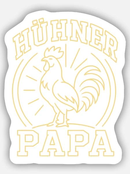 Hühner Papa Hühnerbesitzer Landwirt - Sticker Größe S (10 x 10 cm) - Mattweiß