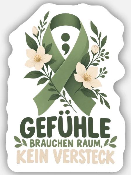Mentale Gesundheit Bewusstsein Depressionen - Sticker Größe S (10 x 10 cm) - Mattweiß