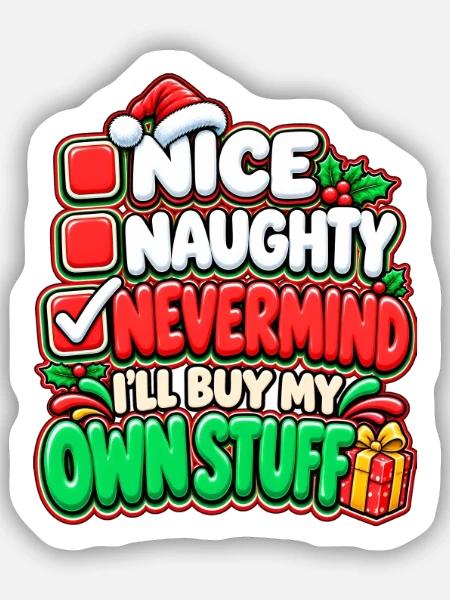 Eigene Sachen Weihnachtsspruch - Sticker Größe S (10 x 10 cm) - Mattweiß