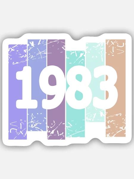 Oldtimer 1983 - Sticker Größe S (10 x 10 cm) - Mattweiß