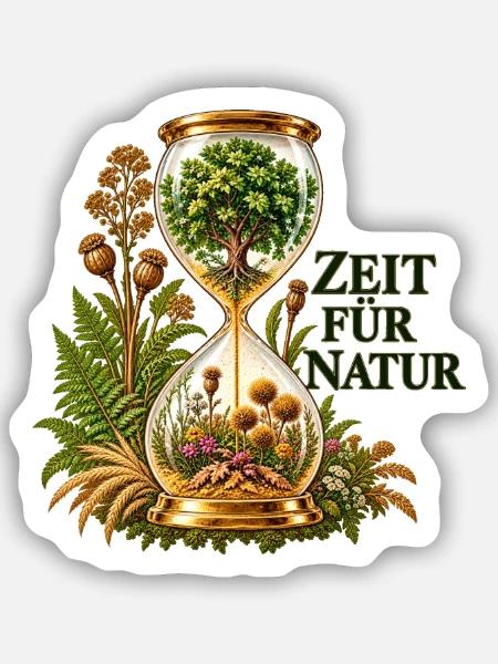 Zeit für Natur Uhrglas - Sticker Größe S (10 x 10 cm) - Mattweiß