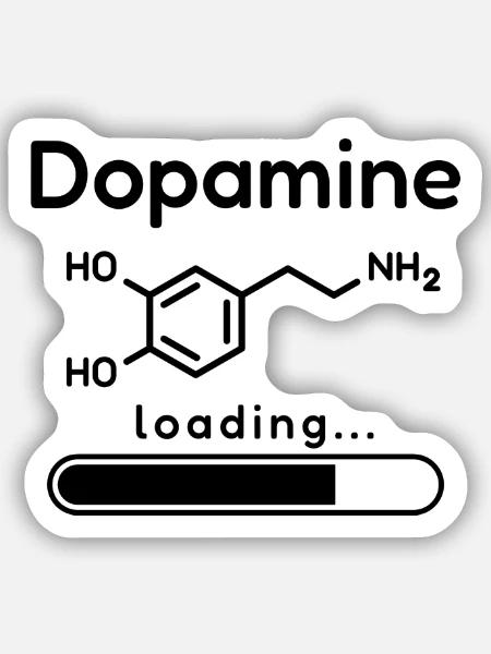Design der Dopamin-Lademolekülchemie - Sticker Größe S (10 x 10 cm) - Mattweiß