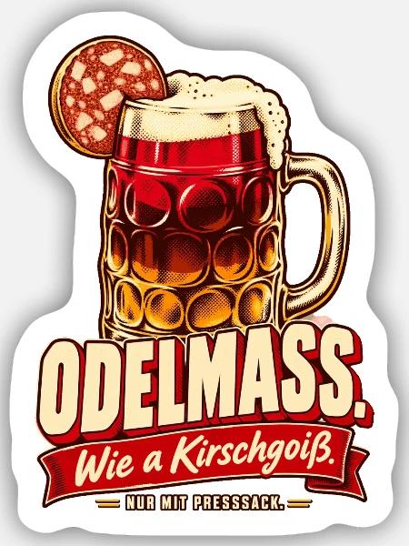 Odelmaß wie a Kirschgoiß - Sticker Größe S (10 x 10 cm) - Mattweiß