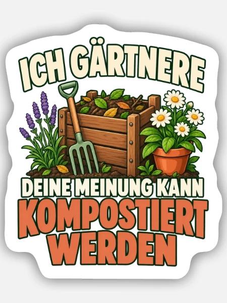 Gartenfreunde Gärtnern Geschenkidee - Sticker Größe S (10 x 10 cm) - Mattweiß