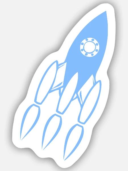 Blau Raketen Silhouette - Sticker Größe S (10 x 10 cm) - Mattweiß