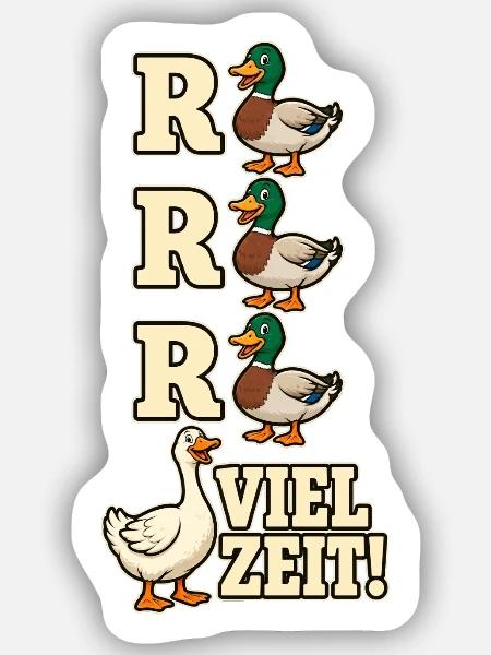 Rente Gans viel Zeit - Sticker Größe S (10 x 10 cm) - Mattweiß