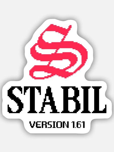 STABIL - VERSION 1.61 - Sticker Größe S (10 x 10 cm) - Mattweiß