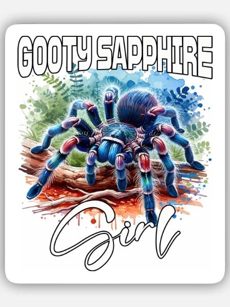 Gooty Saphir Tarantel Mädchen - Sticker Größe S (10 x 10 cm) - Mattweiß