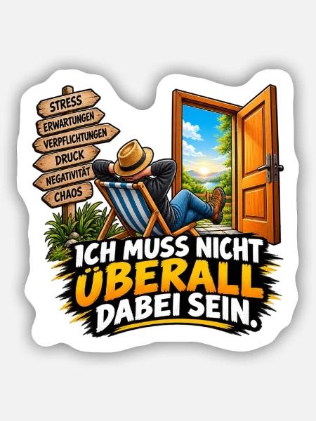 RUHE IST KEIN VERHANDLUNGSANGEBOT - Sticker Größe S (10 x 10 cm) - Mattweiß