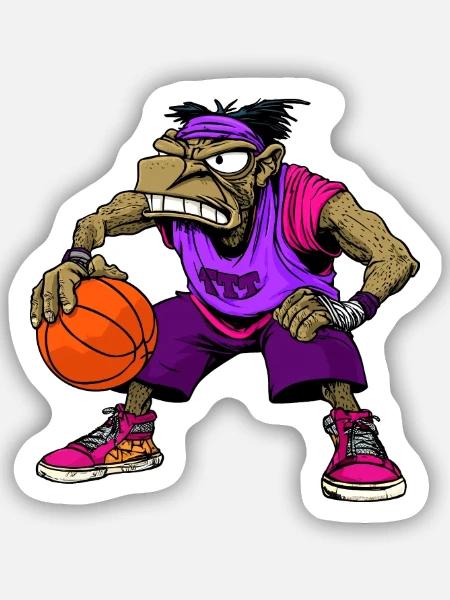 B-Ball Hip-Hop Rap - Sticker Größe S (10 x 10 cm) - Mattweiß