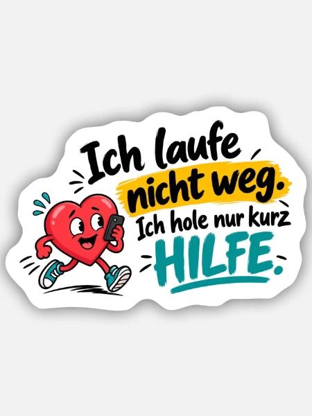 Herz in Not – Hilfe App Motiv - Sticker Größe S (10 x 10 cm) - Mattweiß