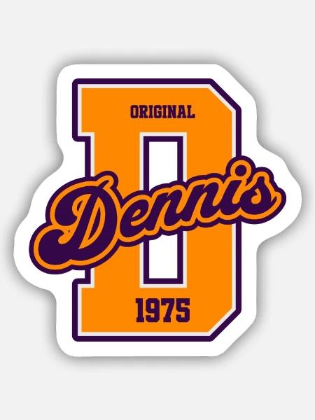 Dennis 1975 Geburtsjahr Vintage College - Sticker Größe S (10 x 10 cm) - Mattweiß